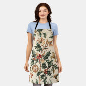 ポインセチアフローラクリスマスパターン(3) エプロン (着用した状態)