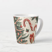 ポインセチアフローラクリスマスパターン(4) カフェラテマグ (右アングル)