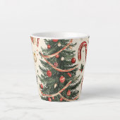 ポインセチアフローラクリスマスパターン(4) カフェラテマグ (正面)