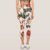 ポインセチアフローラクリスマスパターン(4) カプリレギンス (裏面)