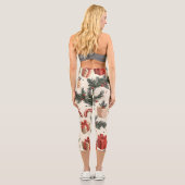 ポインセチアフローラクリスマスパターン(4) カプリレギンス (裏面)