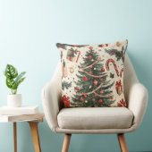 ポインセチアフローラクリスマスパターン(4) クッション (椅子)