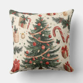 ポインセチアフローラクリスマスパターン(4) クッション (裏面)