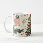 ポインセチアフローラクリスマスパターン(4) コーヒーマグカップ (左)