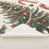 ポインセチアフローラクリスマスパターン(4) シェルパブランケット (3/4)