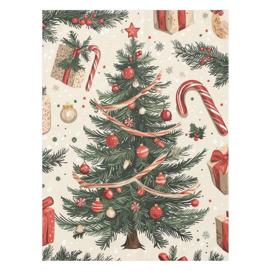 ポインセチアフローラクリスマスパターン(4) テーブルクロス (正面)