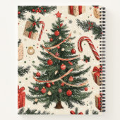 ポインセチアフローラクリスマスパターン(4) ノートブック (裏面)