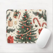 ポインセチアフローラクリスマスパターン(4) マウスパッド (マウス)