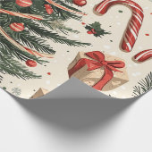 ポインセチアフローラクリスマスパターン(4) ラッピングペーパー (角)