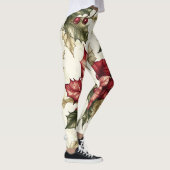 ポインセチアフローラクリスマスパターン(4) レギンス (右)