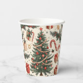 ポインセチアフローラクリスマスパターン(4) 紙コップ (裏面)