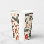 ポインセチアフローラクリスマスパターン(4) 紙コップ (左)
