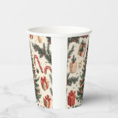 ポインセチアフローラクリスマスパターン(4) 紙コップ (右)