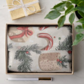 ポインセチアフローラクリスマスパターン(4) 薄葉紙 (ギフト)