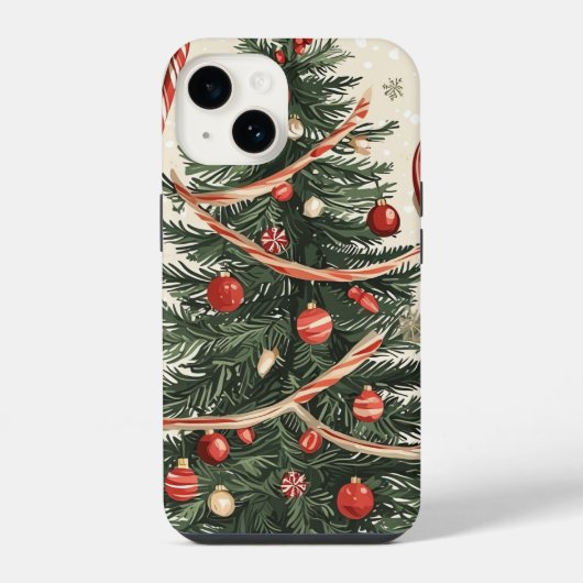 ポインセチアフローラクリスマスパターン(4) iPhoneケース (裏面)