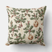 ポインセチアフローラクリスマスパターン(6) クッション (正面)