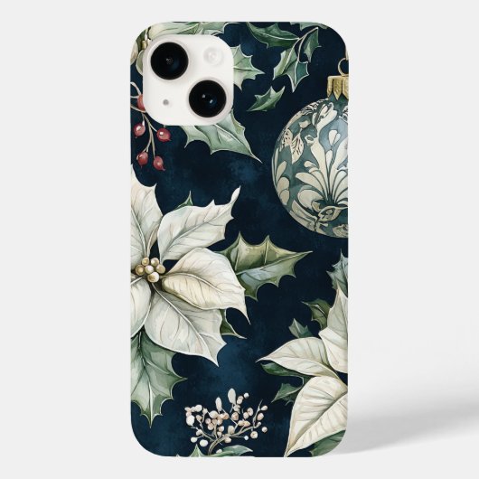 ポインセチアフローラクリスマスパターン(9) Case-Mate iPhoneケース (裏面)
