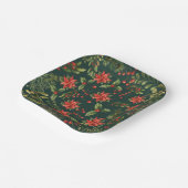 ポインセチアフローラクリスマスホリデーボタニカル ペーパープレート (傾斜あり)