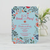 ポインセチアフローラクリスマスホリデー招待状 (スタンド正面)