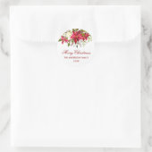 ポインセチアフローラクリスマスレッド封筒用シール ラウンドシール (バッグ)