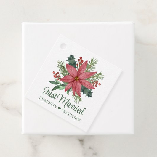 ポインセチアフローラクリスマス結婚たった今結婚しました フェイバータグ (インサイチュ)