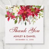 ポインセチアフローラスクエア結婚レッドの感謝 フェイバータグ (正面)