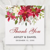 ポインセチアフローラス結婚クエアの赤ありがとう フェイバータグ (正面)