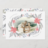 ポインセチアフローラハンドドロッドホリデーガーランド写真 (正面/裏面)