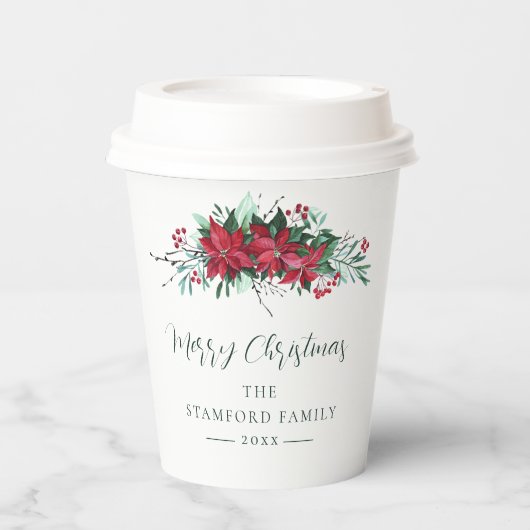 ポインセチアフローラファミリーフェスティバルクリスマスカスタム 紙コップ (正面)