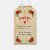 ポインセチアフローラブーケヴィンテージありがとう ギフトタグ (正面)