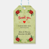 ポインセチアフローラブーケヴィンテージありがとう ギフトタグ (正面)