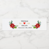 ポインセチアフローラブーケ、 ペットボトルラベル (シングルラベル)