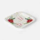 ポインセチアフローラブーケ、メリークリスマス ペーパープレート (傾斜あり)
