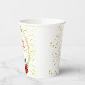 ポインセチアフローラブーケ、メリークリスマス 紙コップ (左)