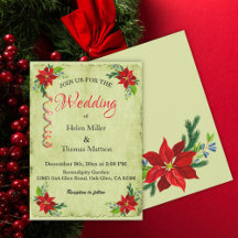 ポインセチアフローラブーケ，ヴィンテージウェディング