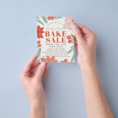 ポインセチアフローラホリデーベイクセールフライヤー チラシ (手)