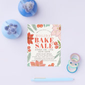 ポインセチアフローラホリデーベイクセールフライヤー チラシ (シングル)