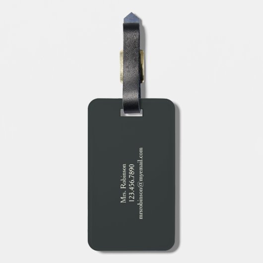 ポインセチアフローラモノグラムラゲージタグ ラゲッジタグ (裏面縦)