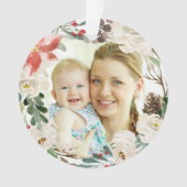 ポインセチアフローラリース初めてのクリスマス写真 オーナメント (正面)
