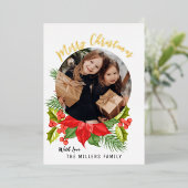 ポインセチアフローラ写真 |メリークリスマス 箔シーズンカード (立ち正面)