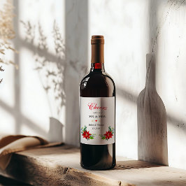 ポインセチアフローラ結婚ブーケ ワインラベル