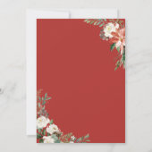 ポインセチアフローラ金ゴールドフレーム冬の赤ちゃんシャワー 招待状 (裏面)