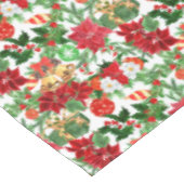 ポインセチアフローラ金ゴールドベルズクリスマス テーブルクロス (アングル)