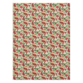 ポインセチアフローラ金ゴールドベルズクリスマス テーブルクロス (正面)