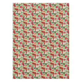 ポインセチアフローラ金ゴールドベルズクリスマス テーブルクロス