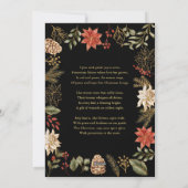 ポインセチアフローラ3フォトコラージブラッククリスマス シーズンカード (裏面)