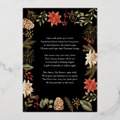 ポインセチアフローラ3フォトブラッククリスマス金ゴールド 箔シーズンカード (裏面)