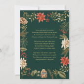 ポインセチアフローラ3 Photo Collageグリーンクリスマス シーズンカード (裏面)