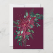 ポインセチアブルゴーニュとティール(緑がかった色)ウィンターフローラガーランド シーズンカード (裏面)