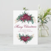 ポインセチアブルゴーニュとティール(緑がかった色)ウィンターフローラガーランド シーズンカード (スタンド正面)